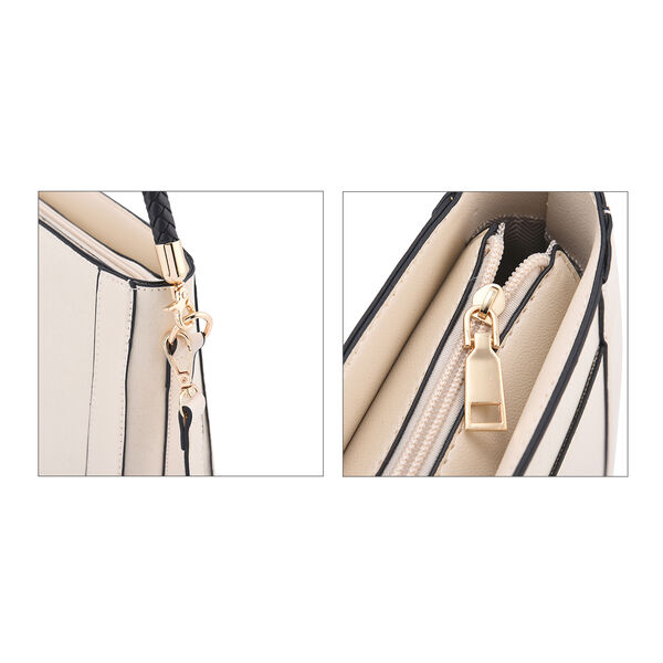 Hobo Tasche mit abnehmbarem Riemen, Größe 26x8x14 cm, Beige image number 5