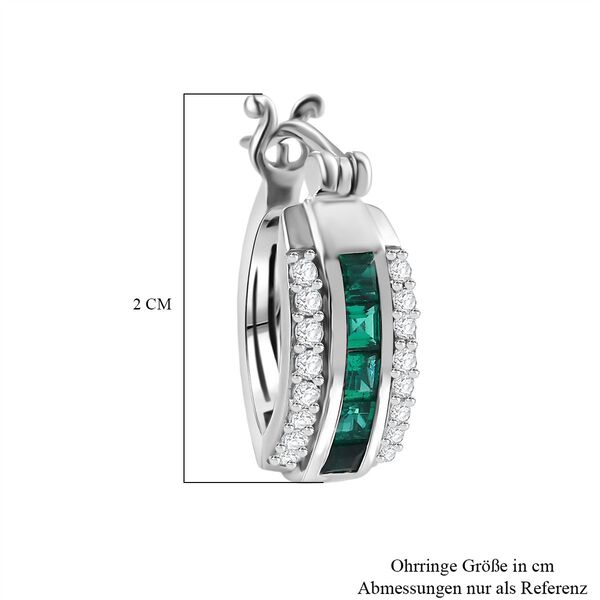 Labor Smaragd und Zirkon Ohrringe - 1,60 ct. image number 6