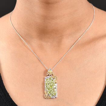 D&rsquo;Joy Peridot zweifarbiger Ring und Anh&auml;nger mit 50cm Kette