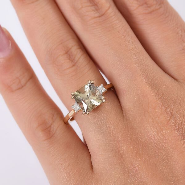 AAA Turkizit, Weißer Diamant Ring 585 Gold (Größe 17.00) ca. 3,00 ct image number 2