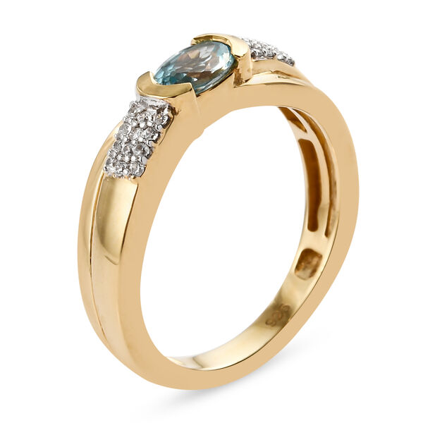 Kambodschanischer blauer Zirkon Ring 925 Silber vergoldet  ca. 0,86 ct image number 5