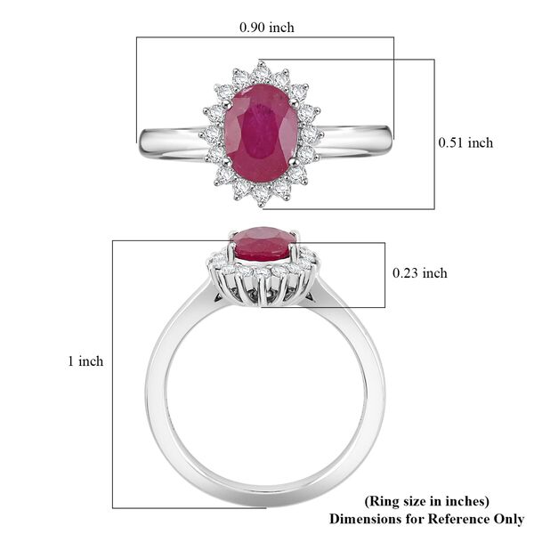 RHAPSODY zertifiziert und geprüft AAAA natürlicher Mosambik Rubin und VS-EF Diamant Ring in 950 Platin - 1,75 ct. image number 5