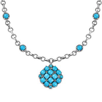 AA amerikanische, nat&uuml;rliche Sleeping Beauty T&uuml;rkis-Halskette, 45 cm - 6,97 ct.