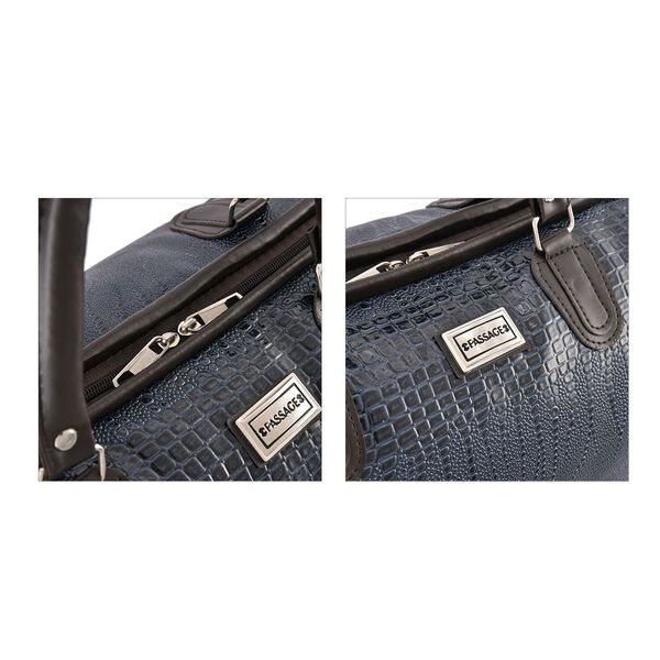 Weekender Reisetasche, 45x33x22cm, Echsenmuster, Marine image number 5