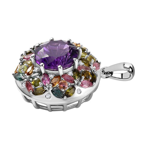 Afrikanischer Amethyst, mehrfarbiger Turmalin und Zirkon-Anhänger - 9,39 ct. image number 4