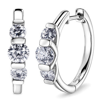 D'Joy Moissanit Ohrringe 925 Silber Platiniert ca. 1.86 ct