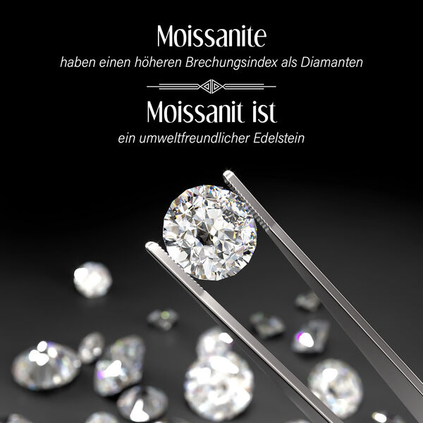 Funkelnde K&ouml;nigin- Moissanit Schmuckset, 925 Silber platiniert  - 1,77 ct. image number 4