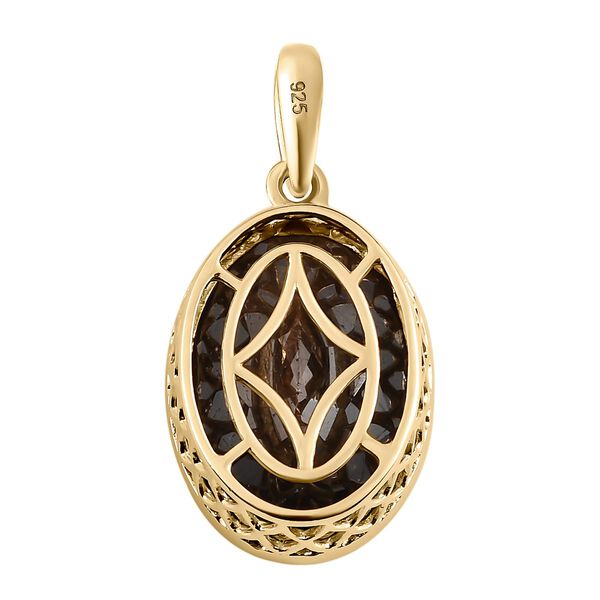 Schokoladen Saphir Anh&auml;nger, 925 Silber Gelbgold Vermeil ca. 15.38 ct image number 5