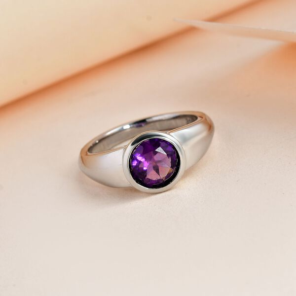 Afrikanischer Amethyst Ring Edelstahl (Gr&ouml;&szlig;e 16.00) ca. 1,16 ct image number 2
