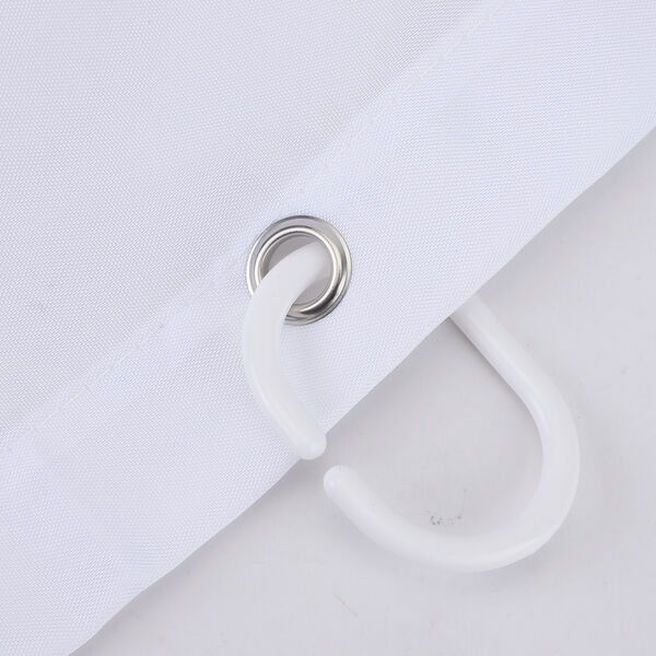 Duschvorhang mit 12 Haken und Blattmuster, 180x180 cm, Rosa und Wei&szlig; image number 3