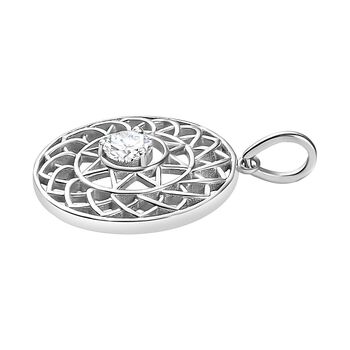 Moissanit Anh&auml;nger, 925 Silber rhodiniert, 0,44 ct.