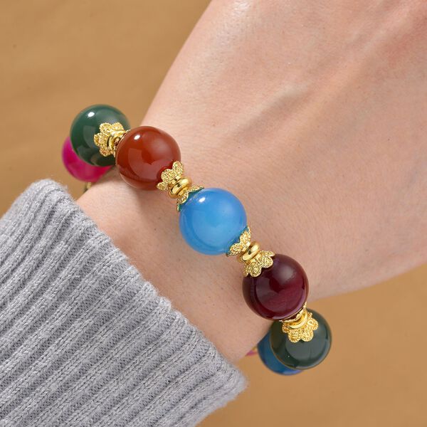 Flexibles, mehrfarbiges Achat Armband - 190 ct. image number 2