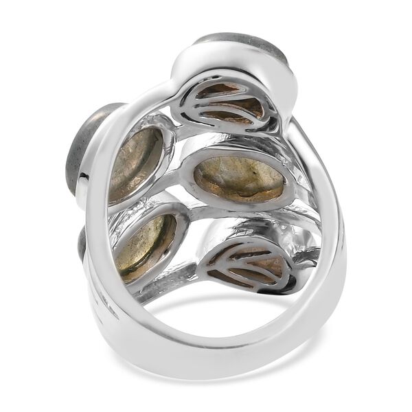 Labradorit Ring 925 Silber Platin-Überzug image number 5