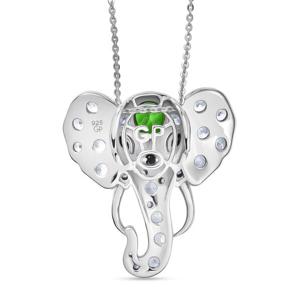 GP - Chartreuse Quarz, Wei&szlig;er Zirkon Schmuckset ca. 50 cm 925 Silber rhodiniert, 925 Silber Rhodiniert und 750 Gelbgold Vermeil ca. 2.66 ct image number 5