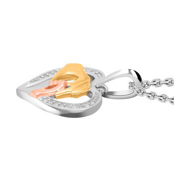 Herz-Anh&auml;nger mit Kette in Dreifach-Ton, 45 cm