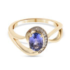 AA Tansanit Solitär-Ring, 375 Gelbgold (Größe 17.00) ca. 1,30 ct