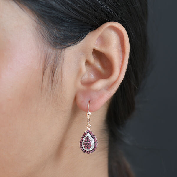 D'Joy AA Padparadscha Saphir und Zirkon Ohrringe - 1,59 ct. image number 2