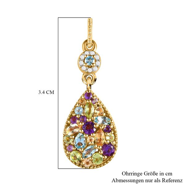 GP Italian Garden Kollektion - Mehrfarbige Edelstein-Ohrhänger in Silber image number 6
