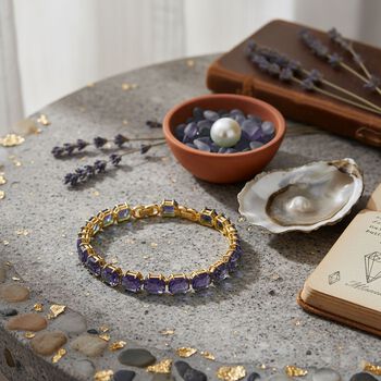 Lila Kristall 19cm Armband