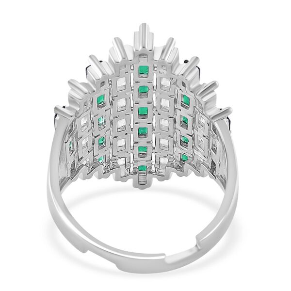 Gr&uuml;ner und wei&szlig;er Zirkonia flexibler Ring image number 4