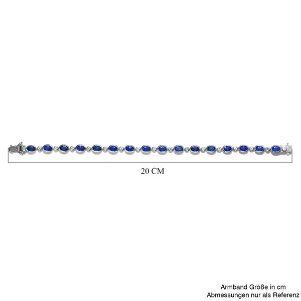 AA Tansanischer Blauer Spinell (Diffundierter) und wei&szlig;es Zirkon Armband, ca. 19 cm, 925 Silber platiniert ca. 9.68 ct image number 5