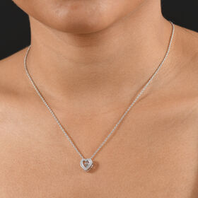 LUXURIANT SI-GH Labor Diamant Anh&auml;nger mit 45cm Kette, 925 Silber rhodiniert - 0,25 ct.