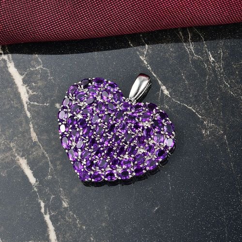 D’joy Afrikanischer Amethyst Anhänger 925 Silber rhodiniert ca. 11.13 ct image number 1