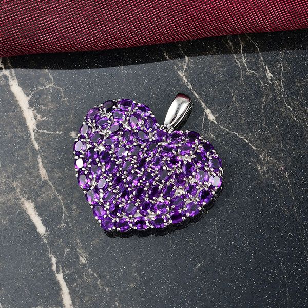 D’joy Afrikanischer Amethyst Anhänger 925 Silber rhodiniert ca. 11.13 ct image number 2