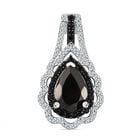 D'Joy Elite Shungit, Schwarzer Spinell Anhänger 925 Silber rhodiniert ca. 1.54 ct