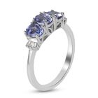 Tansanit und Diamant Trilogie Ring - 1,01 ct. image number 4