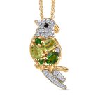 GP Trionfo Kollektion - Natürlicher Peridot, Natürlicher Chromdiopsid Anhänger mit Kette, 925 Silber 750 Gelbgold Vermeil ca. 1.09 ct