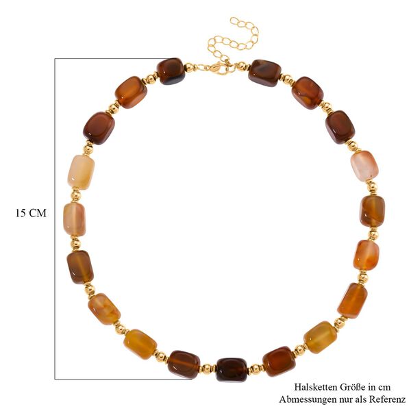 Karneol Halskette, flexibel, vergoldet ca. 300.00 ct image number 5