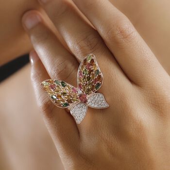 GP Trionfo Kollektion - AA Multi Turmalin, Zirkon und Kanchanaburi blauer Saphir-Ring - 4,94 ct.