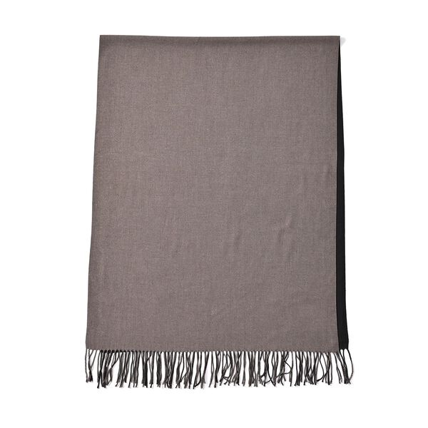 Supersoft Doppelgewebter Schal mit Fransen, zweifarbig, grau image number 2