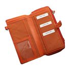 SUKRITI- Handbemalte Brieftasche aus Echtleder mit verstellbarem Schulterriemen und Schlüsselanhänger, Orange image number 7