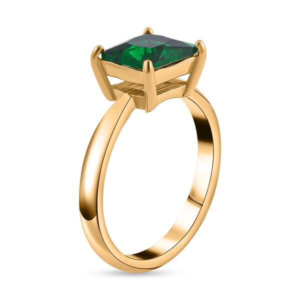 3er Set - Neongr&uuml;ner Kristall  Ring, Anh&auml;nger mit Kette und Ohrringe Schmuckset (Gr&ouml;&szlig;e 18.00), Reiner Edelstahl, vergoldet image number 5