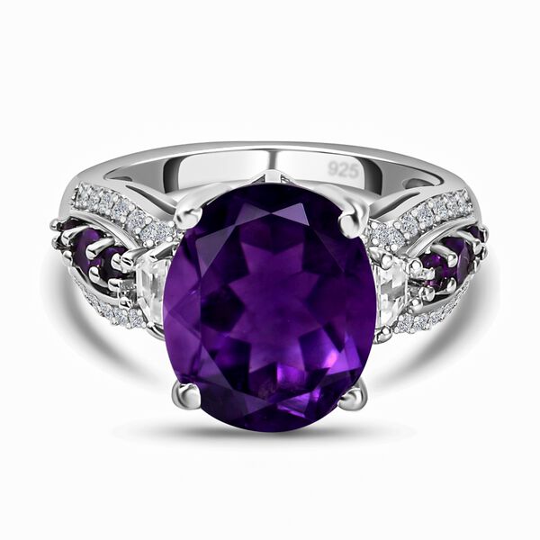 Lusaka Amethyst und Zirkon-Ring - 4,85 ct.