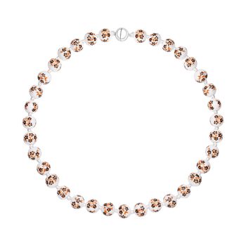 Keramik-Halskette, ca. 50 cm, silberfarben