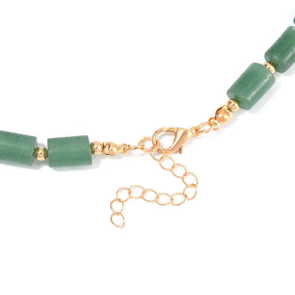 Grüner Aventurin Halskette ca. 45 cm Legierung Standard gelb vergoldet ca. 204,15 ct. image number 3