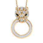Weißer Diamant Schmuckset 925 Silber 750 Gelbgold Vermeil ca. 0,99 ct.