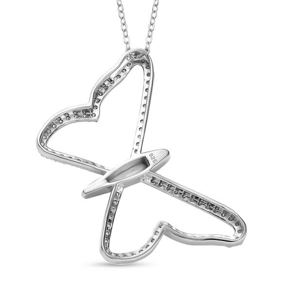 Moissanit Anh&auml;nger mit 50cm Kette, 925 Silber rhodiniert - 0,70 ct. image number 5