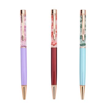 LIVMORE 3er-Set Kugelschreiber mit 3 blauen Tinten und Geschenkbox, Lila, blau und rot, 14x1cm