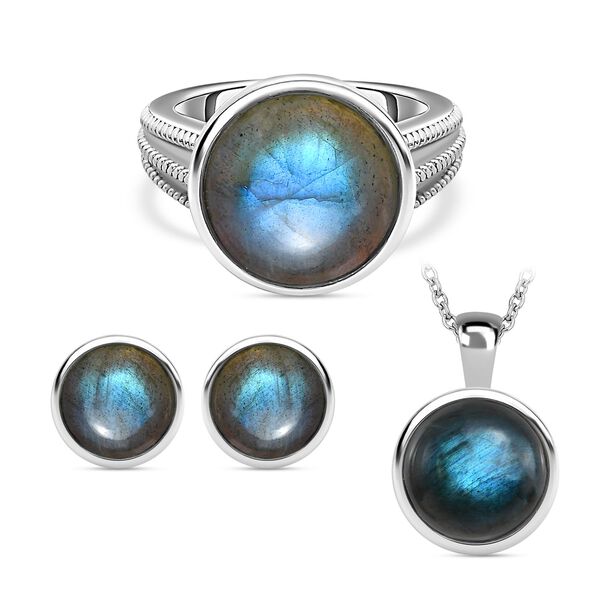 3er-Set - Blaues T&uuml;rkis Schmuckset - 19,77 ct.