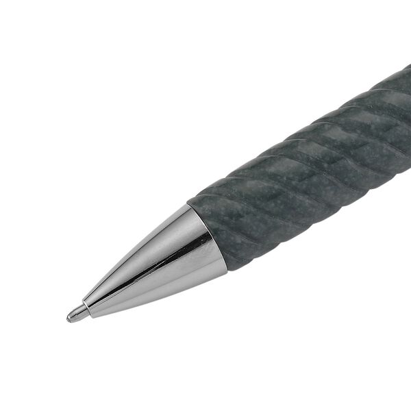 Olmek Jadeit Kugelschreiber, fein geschnitzt, mit wei&szlig;em Kristall und Legierungsmetall, 13,4 cm image number 4