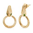 Natürlicher Chromdiopsid, Kanchanaburi Blauer Saphir Ohrringe 925 Silber 750 Gelbgold Vermeil ca. 0.44 ct