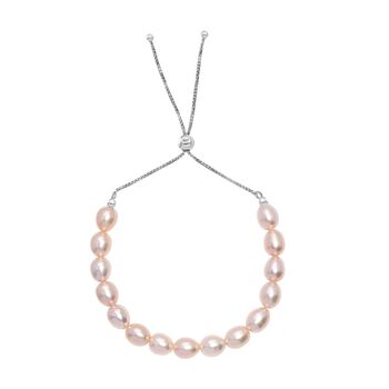 AA Pfirsich-S&uuml;&szlig;wasser Perle Armband ca. 26.75 cm 925 Silber rhodiniert