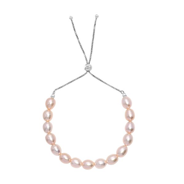 AA Pfirsich-S&uuml;&szlig;wasser Perle Armband ca. 26.75 cm 925 Silber rhodiniert