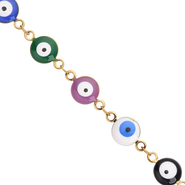 Mehrfarbige, emaillierte Halskette, ca. 50 cm, Edelstahl ca. 15,00g image number 3