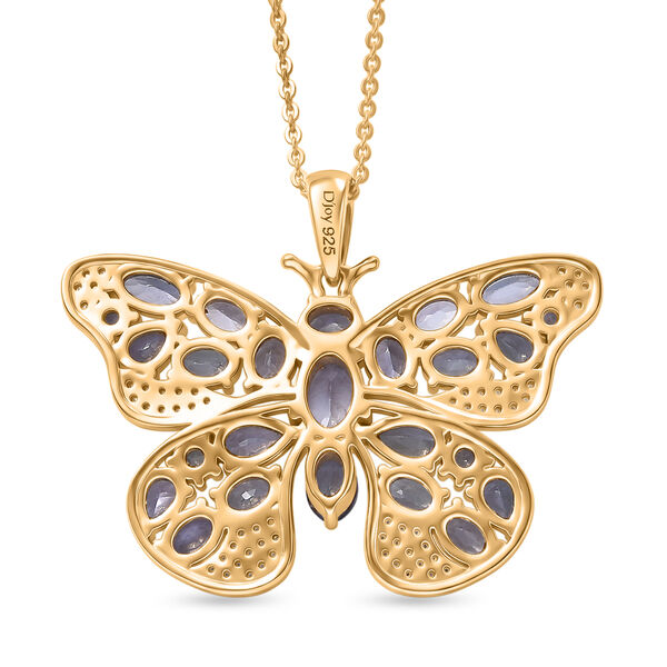 D'Joy Tansanit Schmuckset ca. 50 cm 925 Silber 750 Gelbgold Vermeil ca. 4,46 ct. image number 4