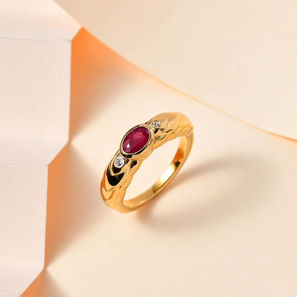 Afrikanischer Rubin und Zirkon-Ring - 0,76 ct. image number 2